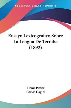 ENSAYO LEXICOGRAFICO SOBRE LA LENGUA DE TERRABA (1892)