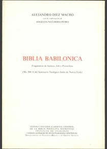 BIBLIA BABILÓNICA: FRAGMENTOS DE SALMOS, JOB Y PROVERBIOS. MS. 508 A DEL SEMINARIO TEOLÓGICO JUDÍO D