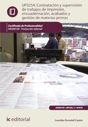 LIBROS DE CONTRATACIÓN Y SUPERVISIÓN DE TRABAJOS DE IMPRESIÓN, ENCUADERNACIÓN, ACABADOS Y GESTIÓN DE MATERIAS PRIMAS. ARGN0109