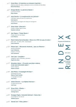INDEX ROMA: PROGRAMA DE RESIDENCIAS 2014-2015. REAL ACADEMIA DE ESPAÑA EN ROMA