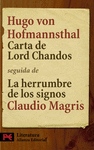 CARTA DE LORD CHANDOS - LA HERRUMBRE DE LOS SIGNOS