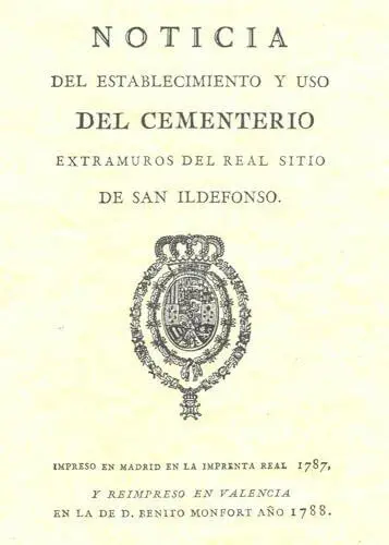 Noticia del Establecimiento y Uso del Cementerio Extramuros