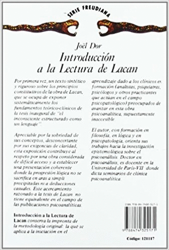 INTRODUCCIÓN A LA LECTURA DE LACAN: EL INCONSCIENTE ESTRUCTURADO COMO LENGUAJE