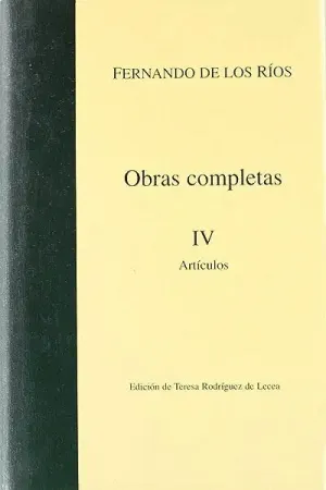 OBRAS COMPLETAS IV: ARTÍCULOS