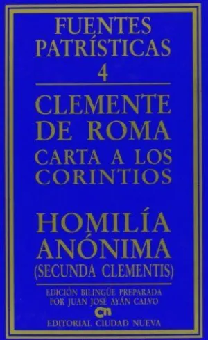 CARTA A LOS CORINTIOS. CLEMENTE DE ROMA