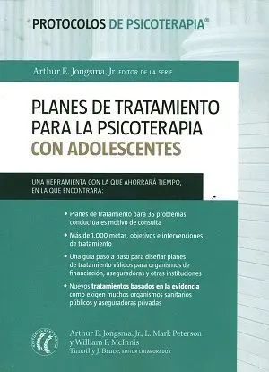 PLANES DE TRATAMIENTO PARA LA PSICOTERAPIA CON ADOLESCENTES PLANES DE TRATAMIENTO PARA LA PSICOTERAPIA CON ADOLESCENTES